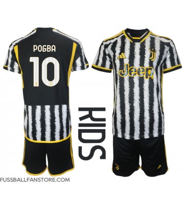 Juventus Paul Pogba #10 Replik Heimtrikot Kinder 2023-24 Kurzarm (+ Kurze Hosen)